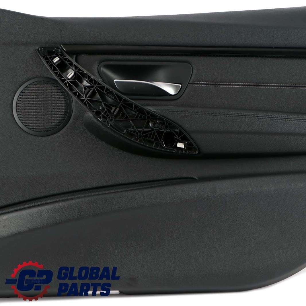 BMW 3 F30 F31 Front Right O/S Door Card Lining Panel Leather Black Oyster