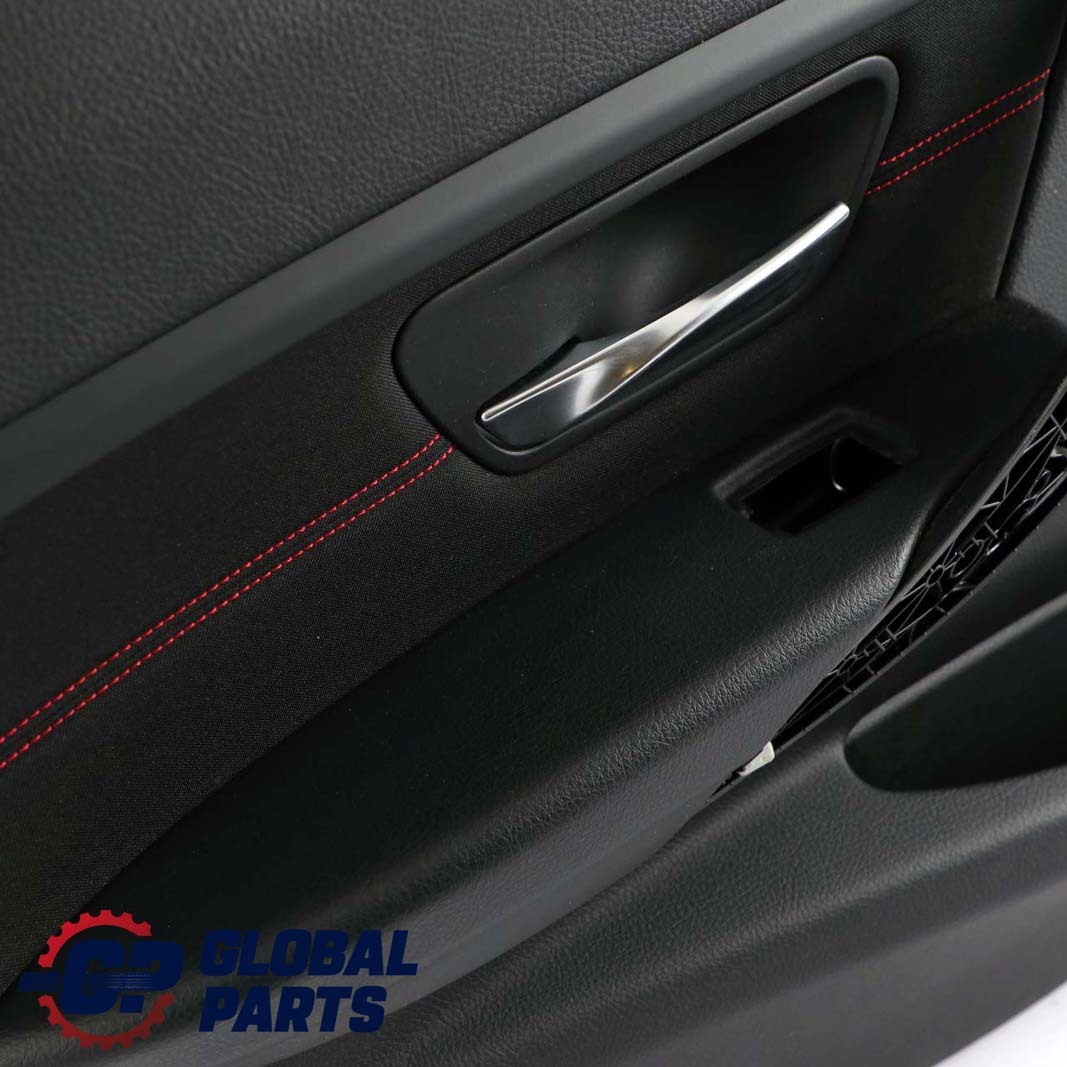 BMW F30 F31 Rear Left N/S Door Card Lining Panel Fabric Anthracite / Akzent Red