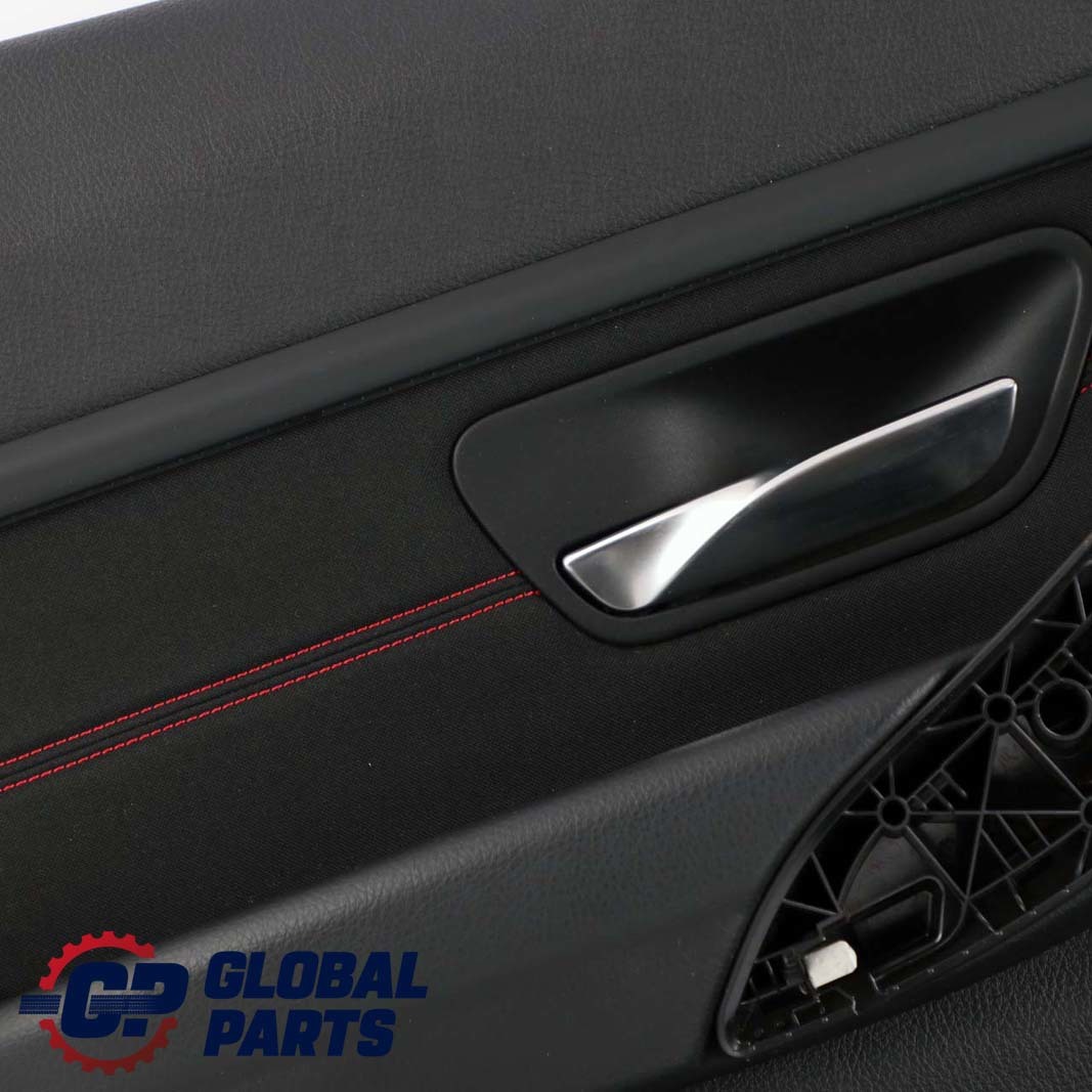 BMW F30 F31 Rear Left N/S Door Card Lining Panel Fabric Anthracite / Akzent Red