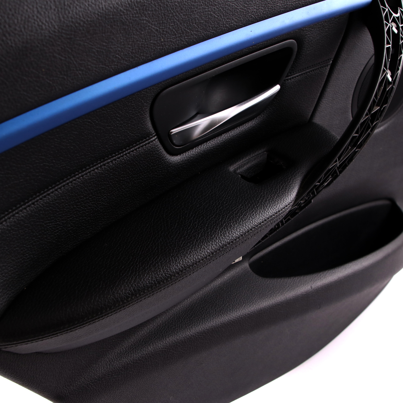 BMW F30 F31 Rear Left N/S Door Card Lining Panel Black Leather Blue Strip