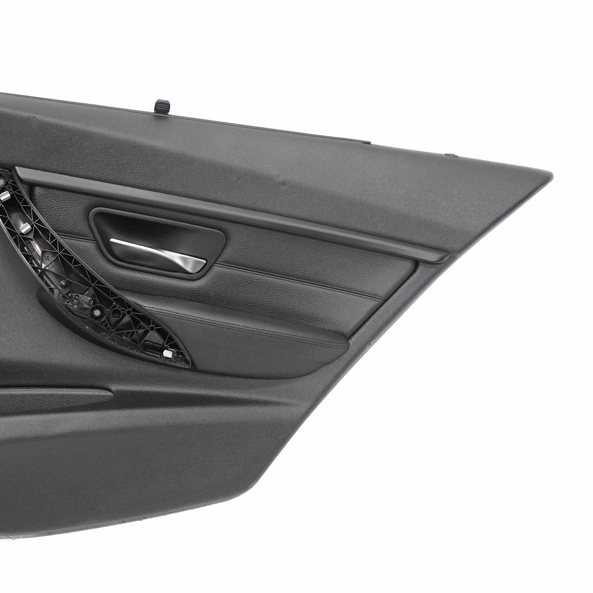 £BMW F30 Door Card Rear Right O/S Lining Trim Panel Roller Blind Black Leather