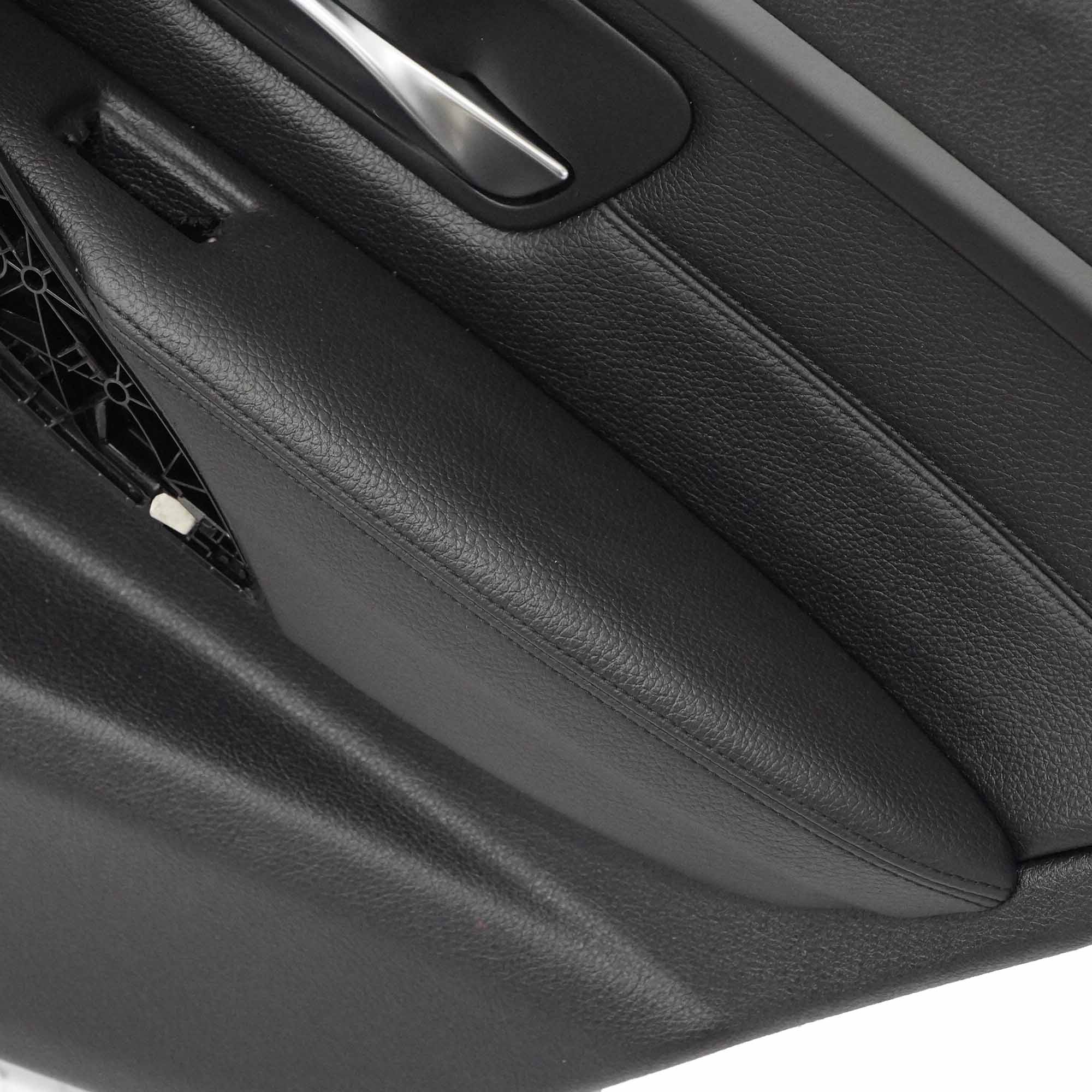 £BMW F30 Door Card Rear Right O/S Lining Trim Panel Roller Blind Black Leather