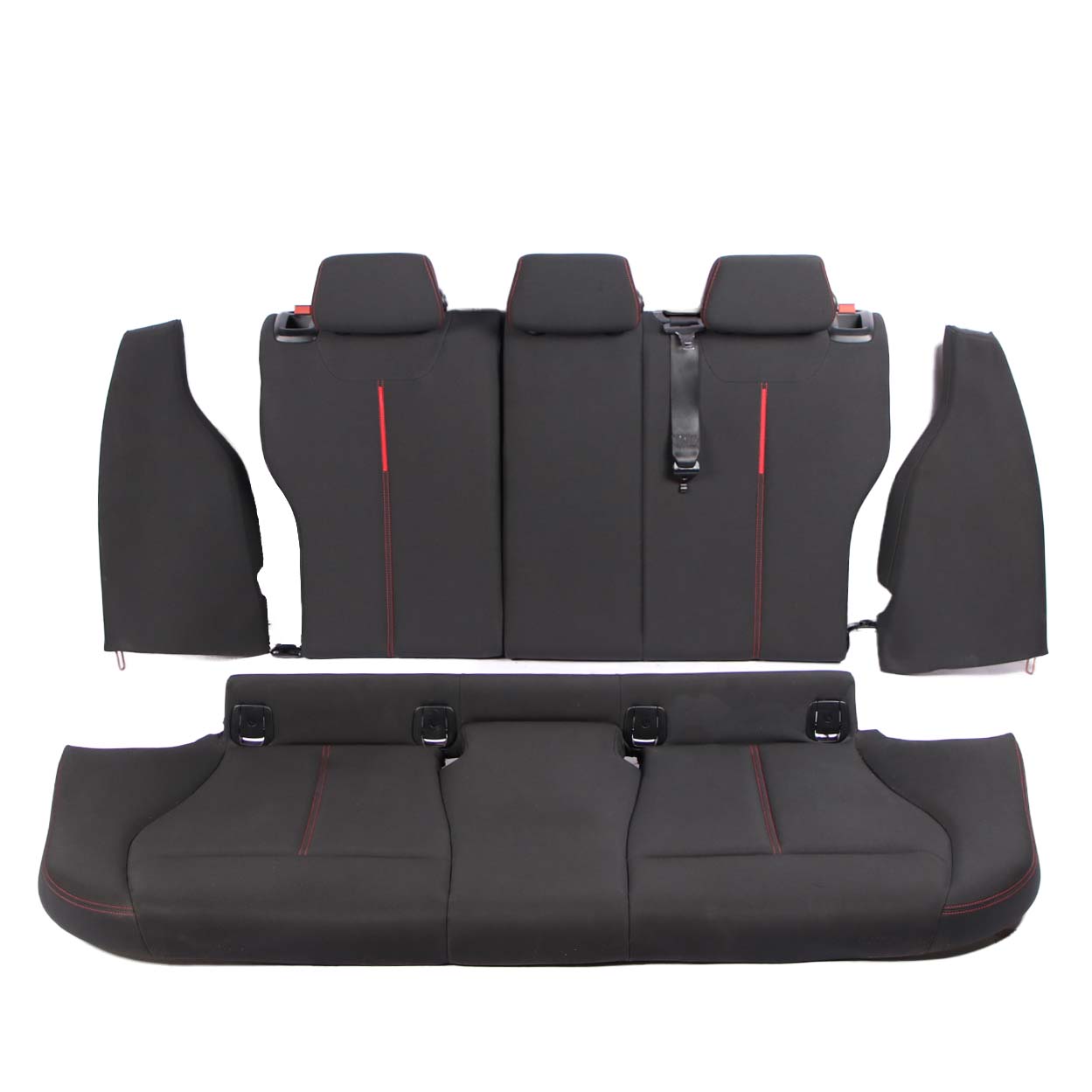 BMW F20 Sport Cloth Fabric Interior Seats Front Rear Seat Anthracite Red Threads