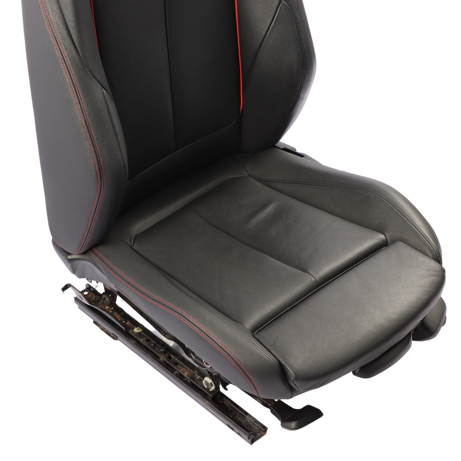 BMW F20 Front Seat Left N/S M Sport Interior Leather Dakota Black Akcent Red