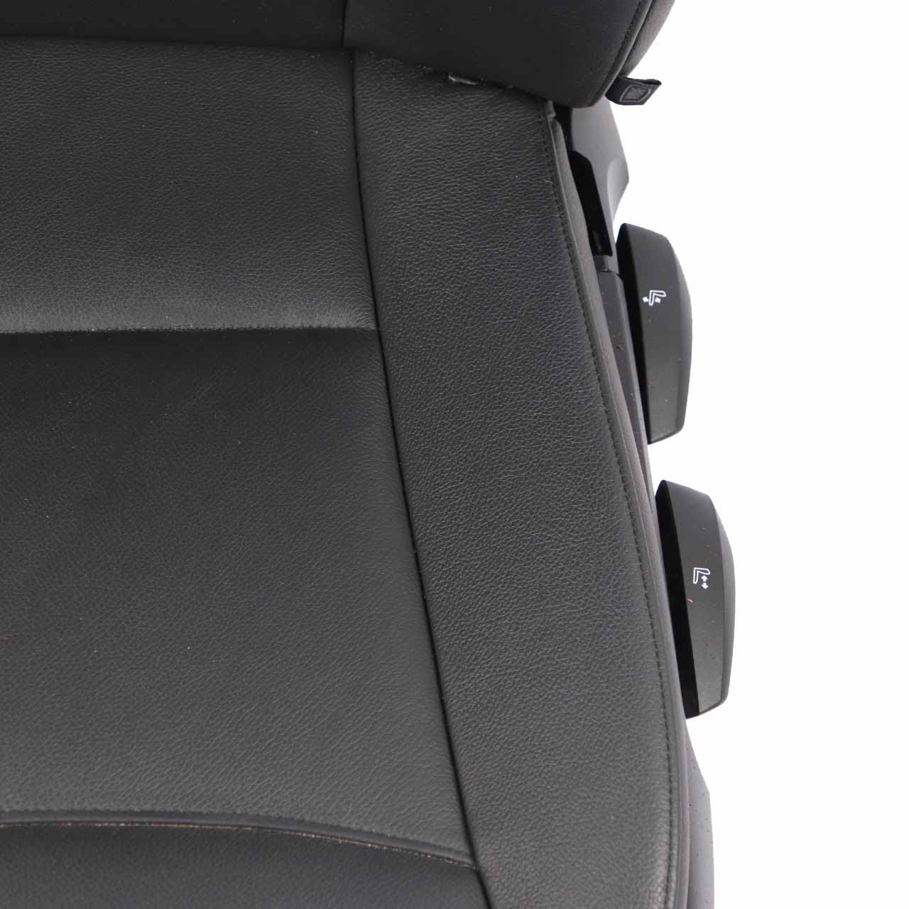 BMW X1 E84 Front Seat Left N/S Leather Nevada Black Piping Gray Brown