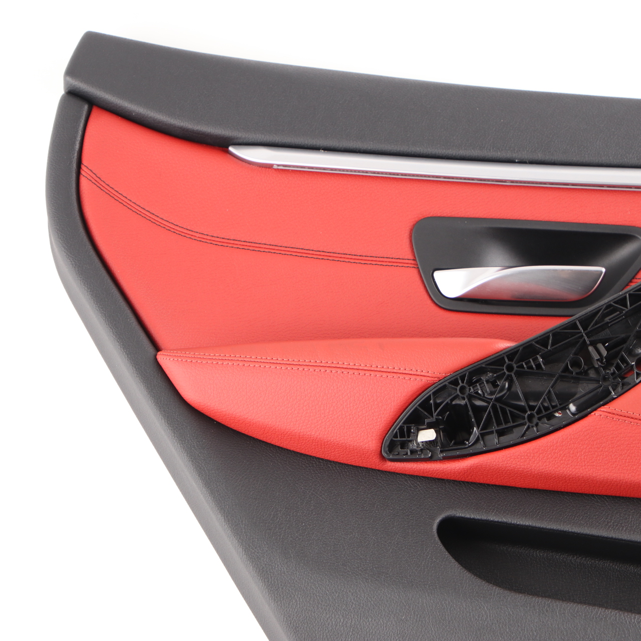 BMW F36 LCI Door Card Rear Left N/S Lining Trim Panel Red Leather