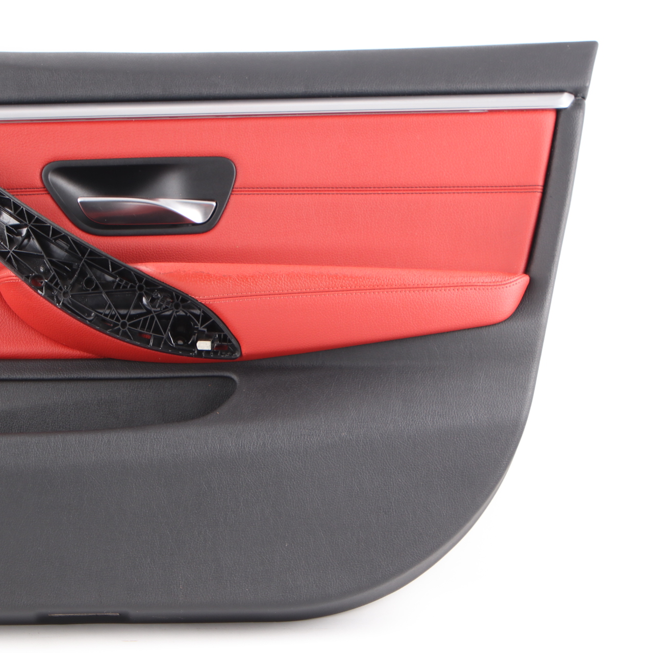 BMW F36 LCI Door Card Front Right O/S Lining Trim Panel Red Leather