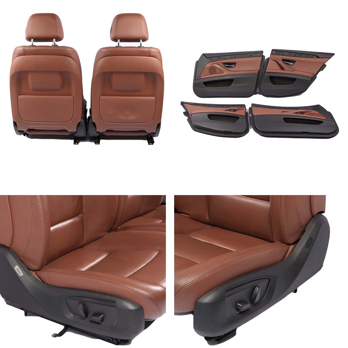 Seats BMW F10 LCI Heated Brown Leather Interior Front Rear Seat With Door Cards