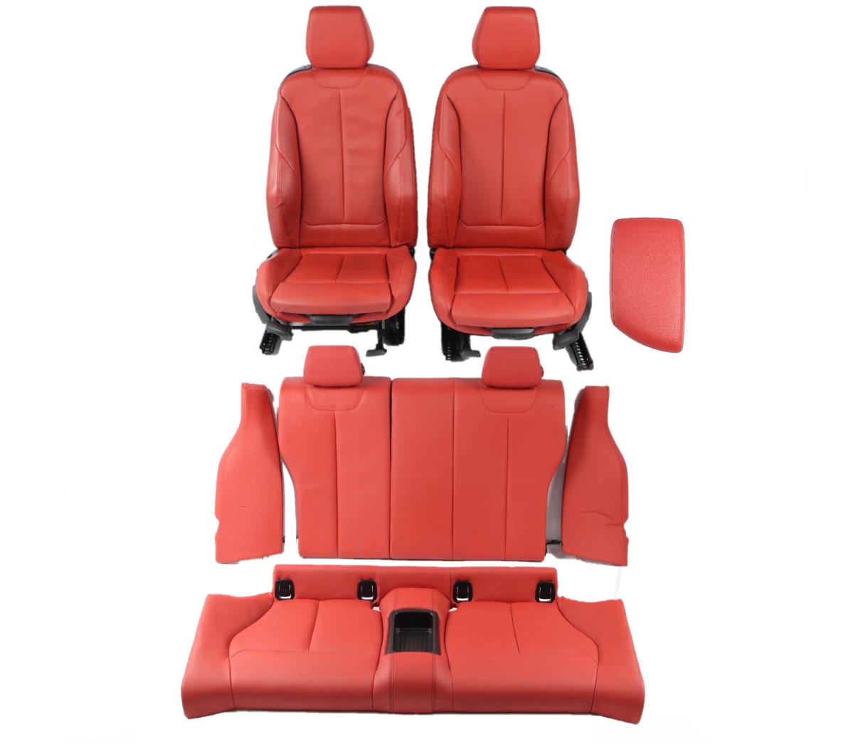 BMW F22 M Sport Heated Red Leather Interior Seats Seat with Door Cards