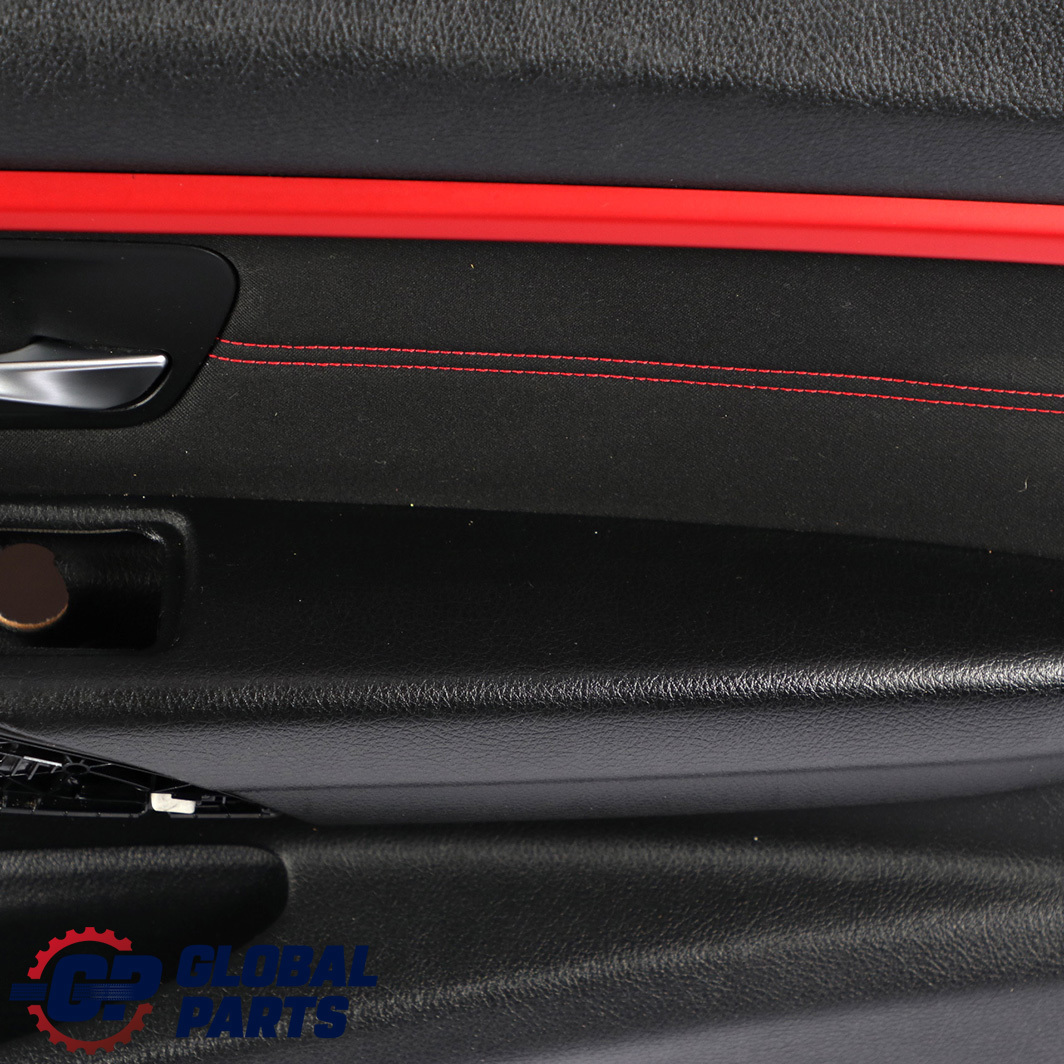 BMW 3 F30 F31 LCI Front Right O/S Door Card Lining Panel Cloth Anthracite Red