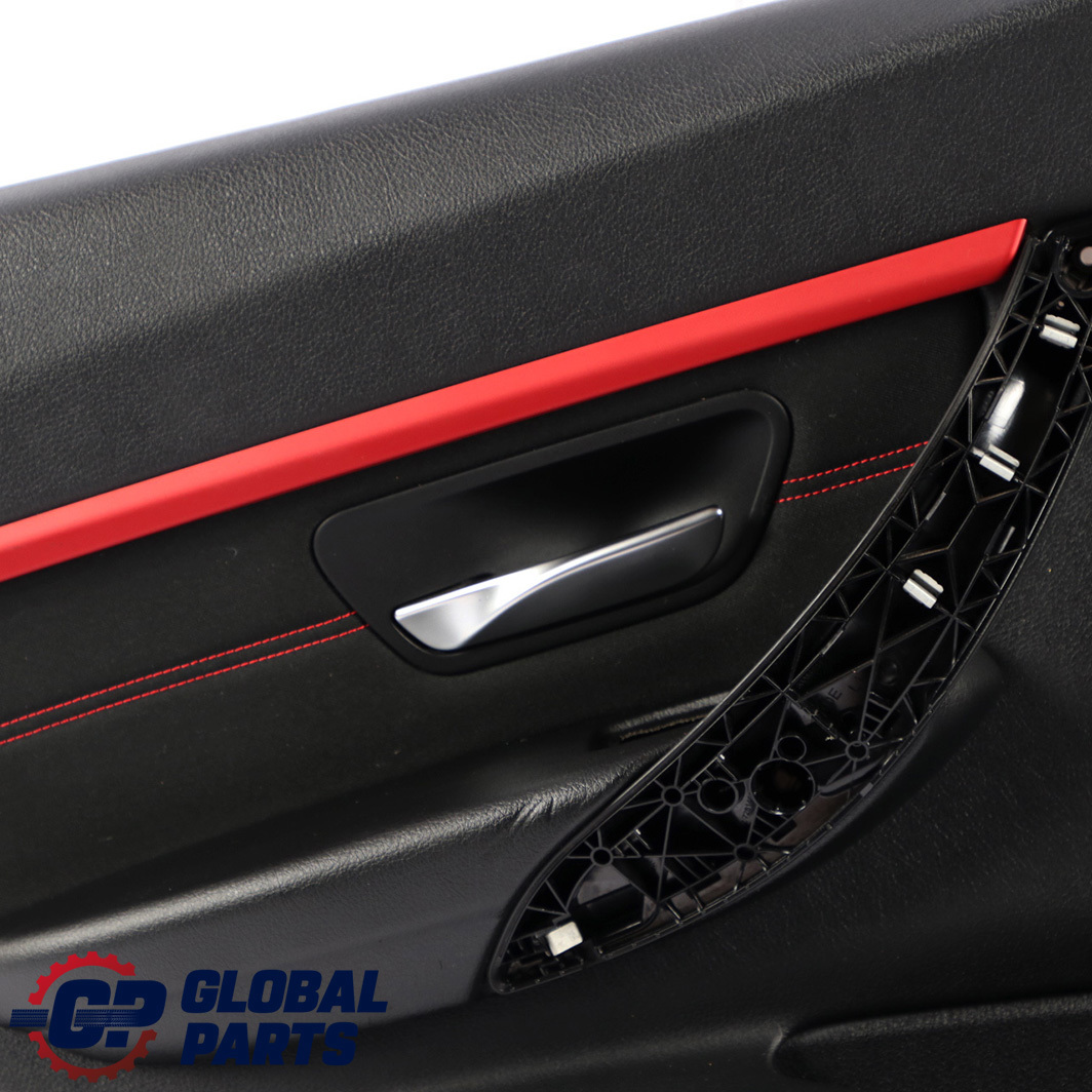 BMW 3 F30 F31 LCI Rear Left N/S Door Card Lining Panel Cloth Anthracite Red