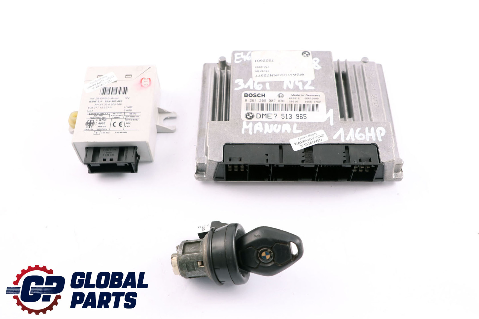 BMW 3 Series E46 316i N42 116HP ECU Kit DME 7513965 + EWS3 + Key Manual