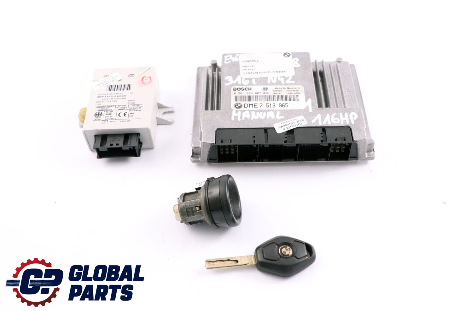 BMW 3 Series E46 316i N42 116HP ECU Kit DME 7513965 + EWS3 + Key Manual