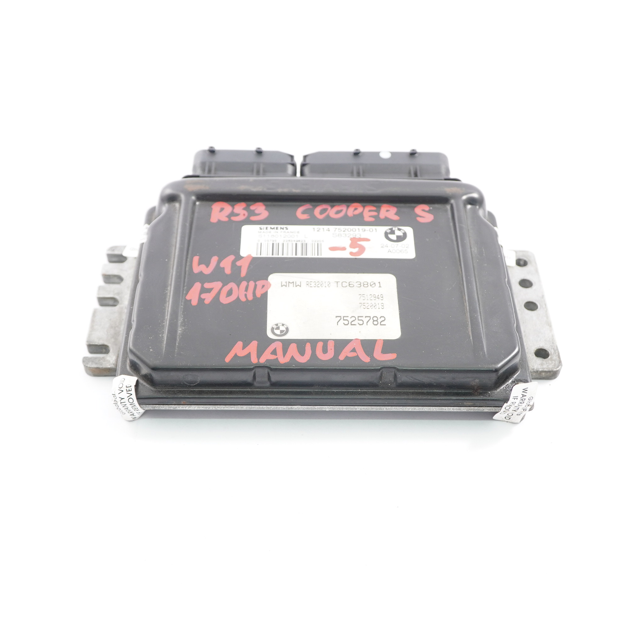 MINI Cooper S R52 R53 W11 170HP Engine Control Unit ECU DME 7520019 Manual