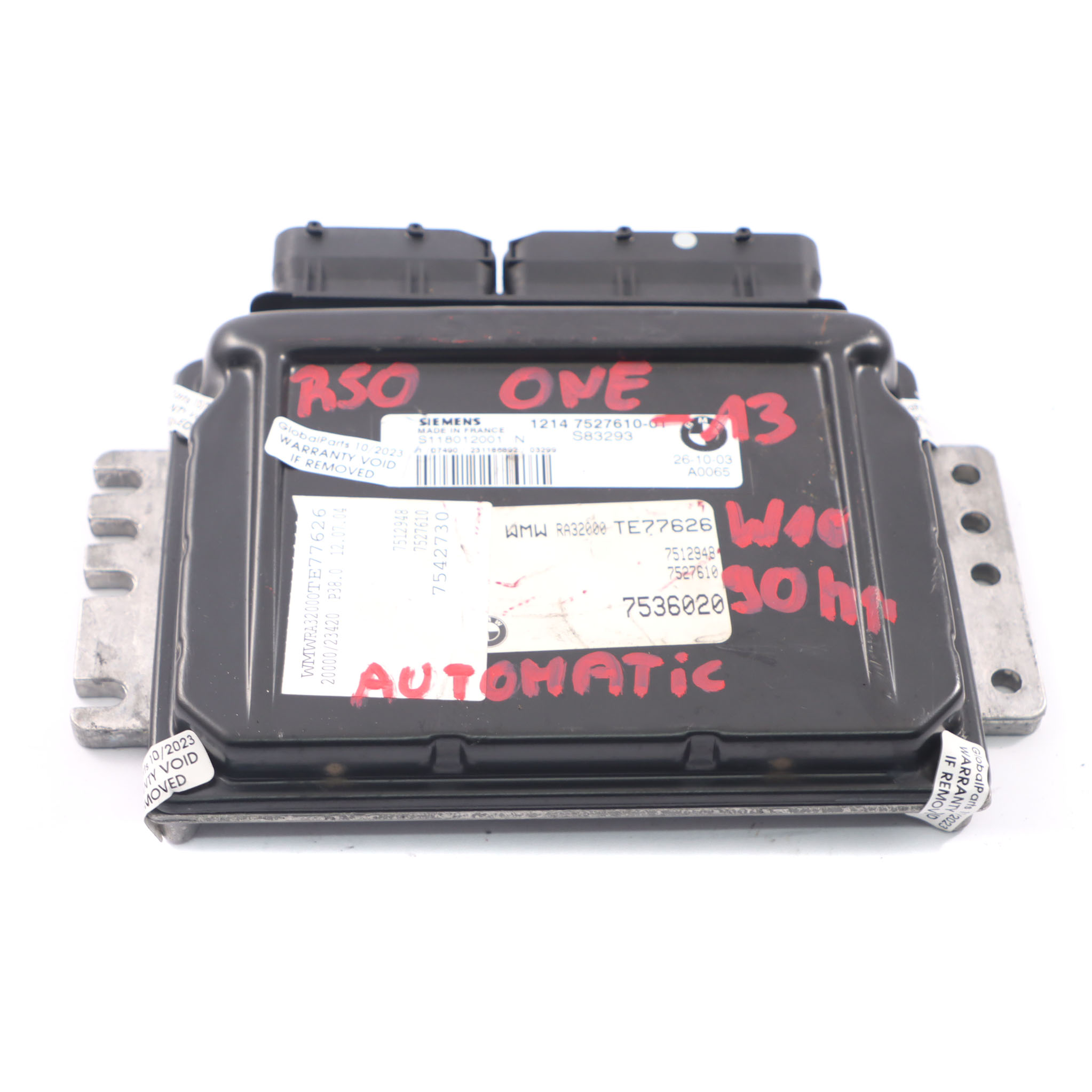 MINI One R50 W10 90HP Engine ECU Control Unit Module DME 7527610 Automatic