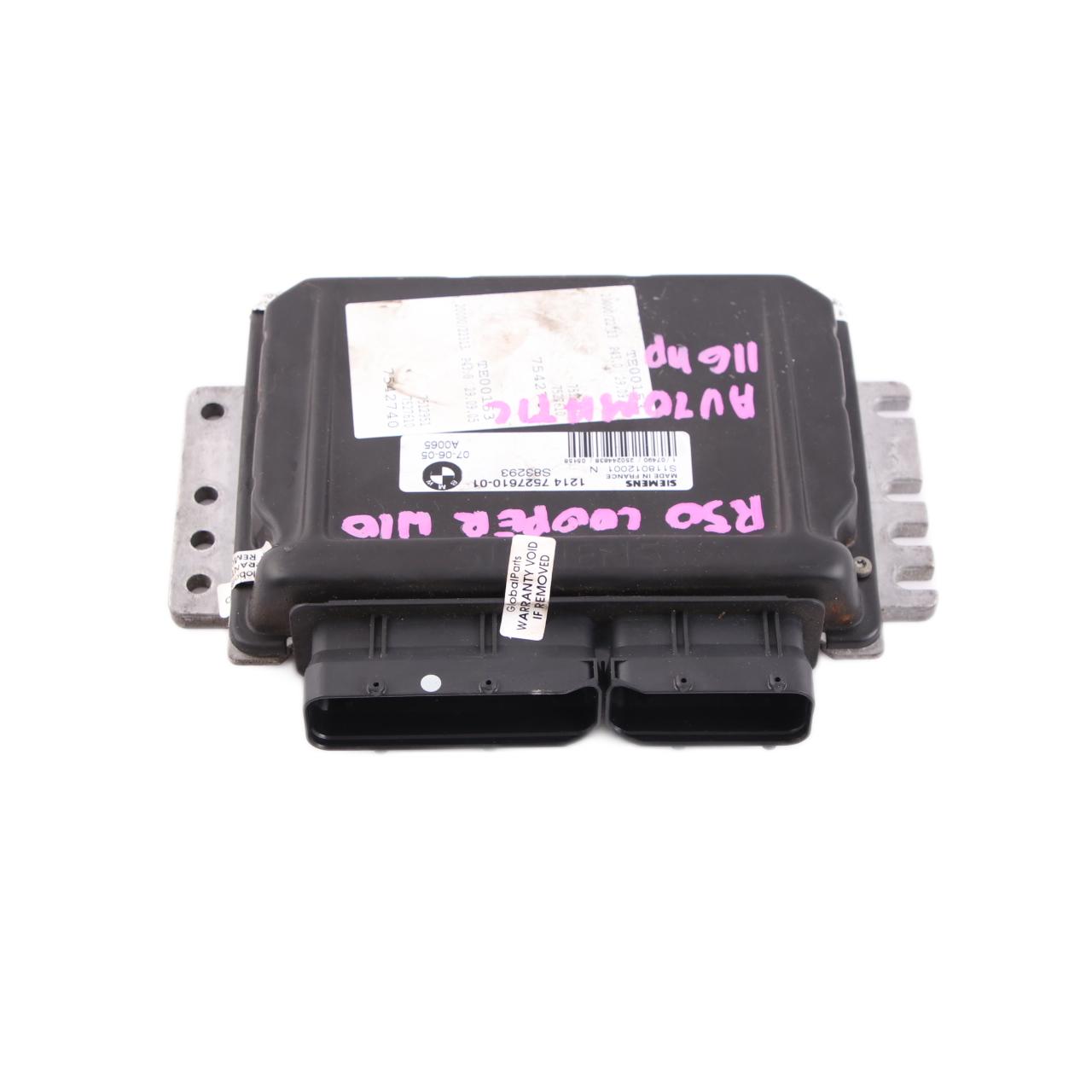 Mini Cooper R50 W10 116HP Petrol Engine Control Unit ECU DME 7527610 Automatic