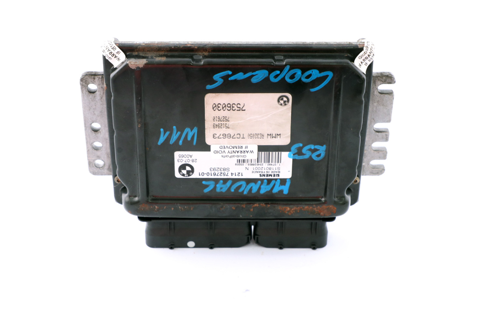 BMW Mini Cooper S R53 Petrol W11 Engine Control Unit DME Manual 7527610 7536030