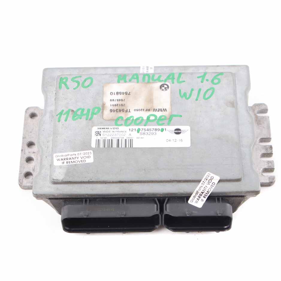 MINI Cooper R50 R52 R53 W10 116HP Engine ECU Control Unit DME 7545789 Manual