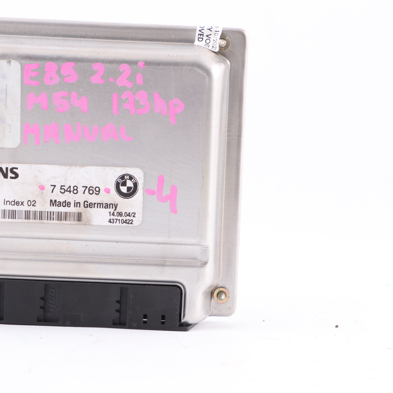 BMW Z4 E85 2.2i Petrol M54 173HP Engine Control Unit ECU DME 7548769 Manual