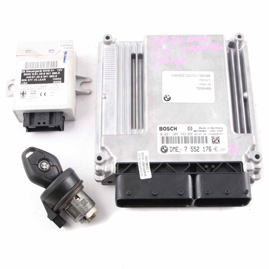 BMW Z4 E85 2.0i N46 150HP ECU Engine Control Kit DME 7552176 CAS2 Key Manual