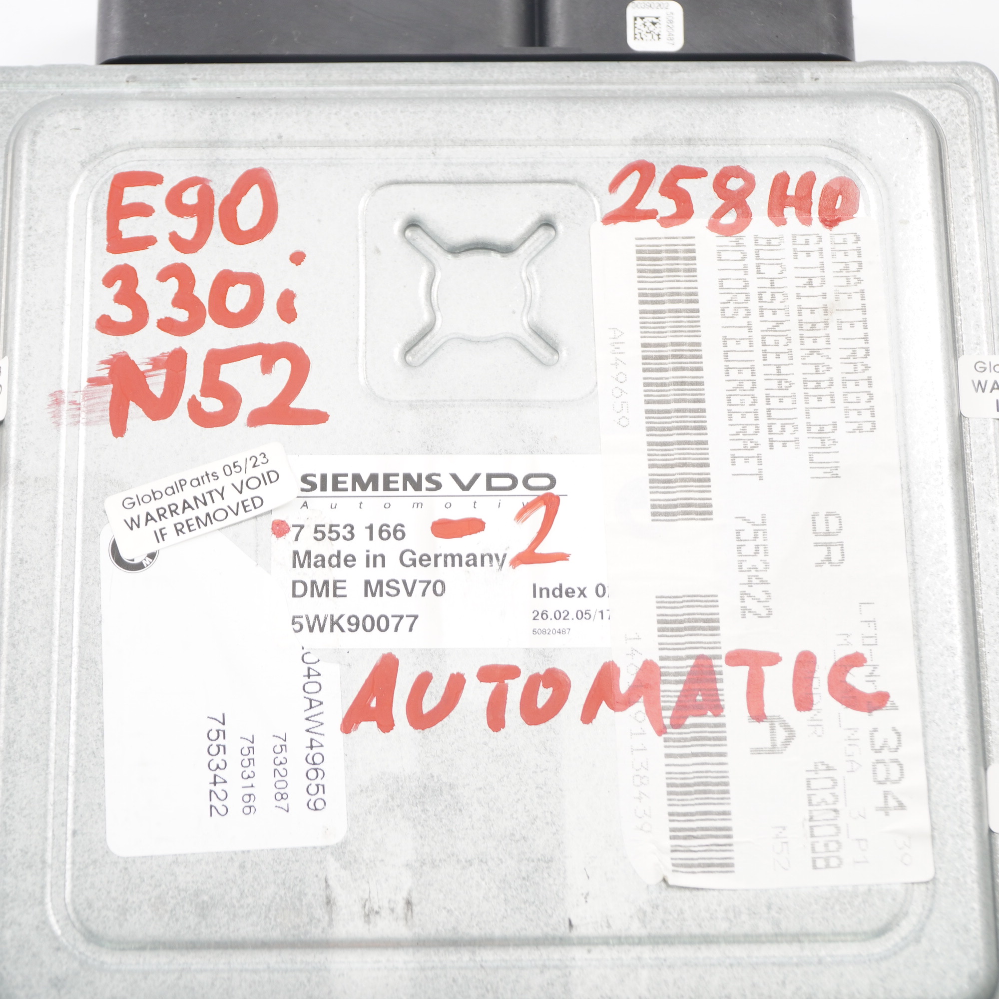 BMW E60 E90 330i 530i N52 258HP ECU Kit DME 7553166 + CAS2 + Key Automatic