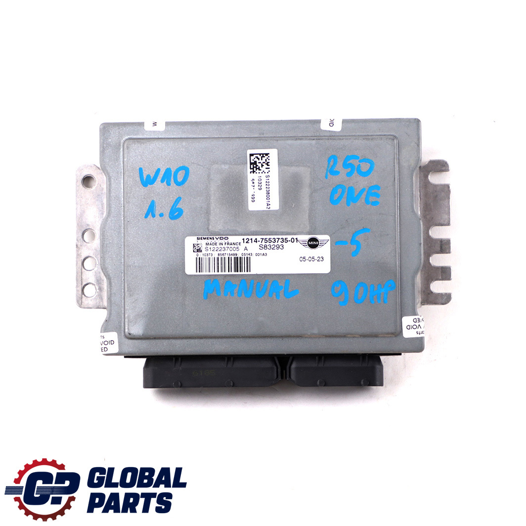 MINI R50 R52 One 1.6i 90HP Engine ECU Kit DME 7553735 + Key + EWS Manual