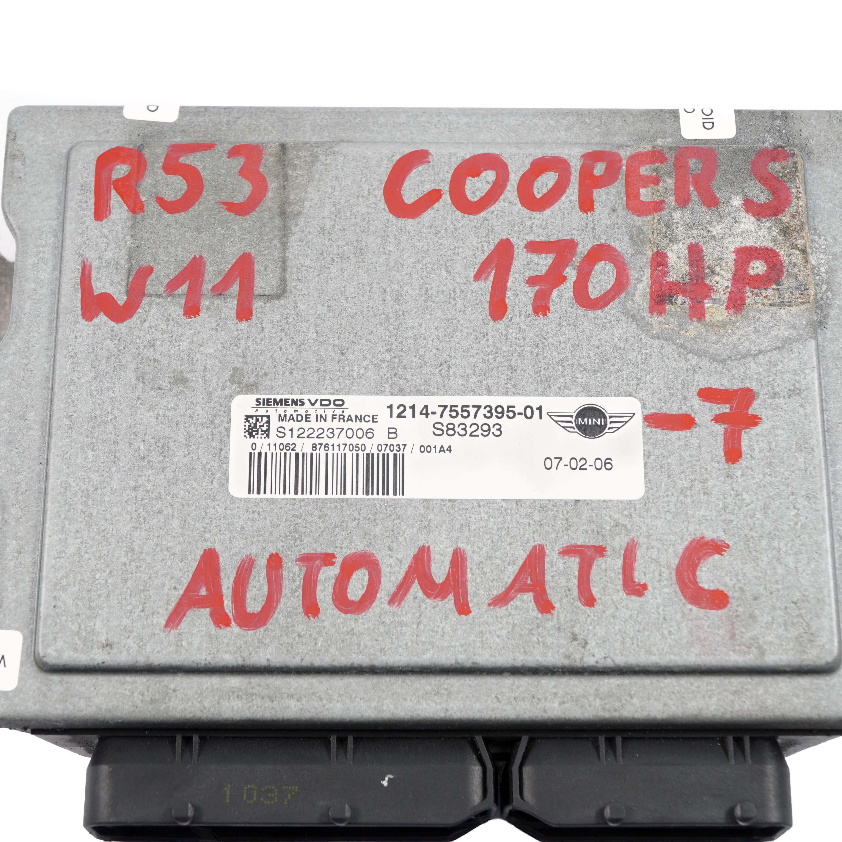 MINI Cooper S R52 R53 W11 170HP Engine Control Unit ECU DME 7557395 Automatic