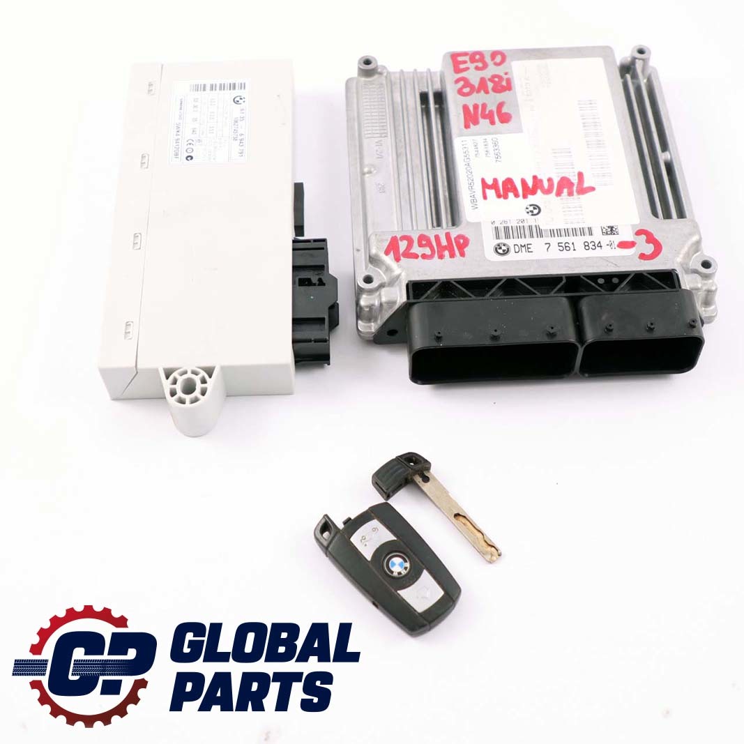 BMW 1 3 Series E87 E90 N46 118i 318i 129HP ECU KIT DME CAS2 Key 7561834 Manual