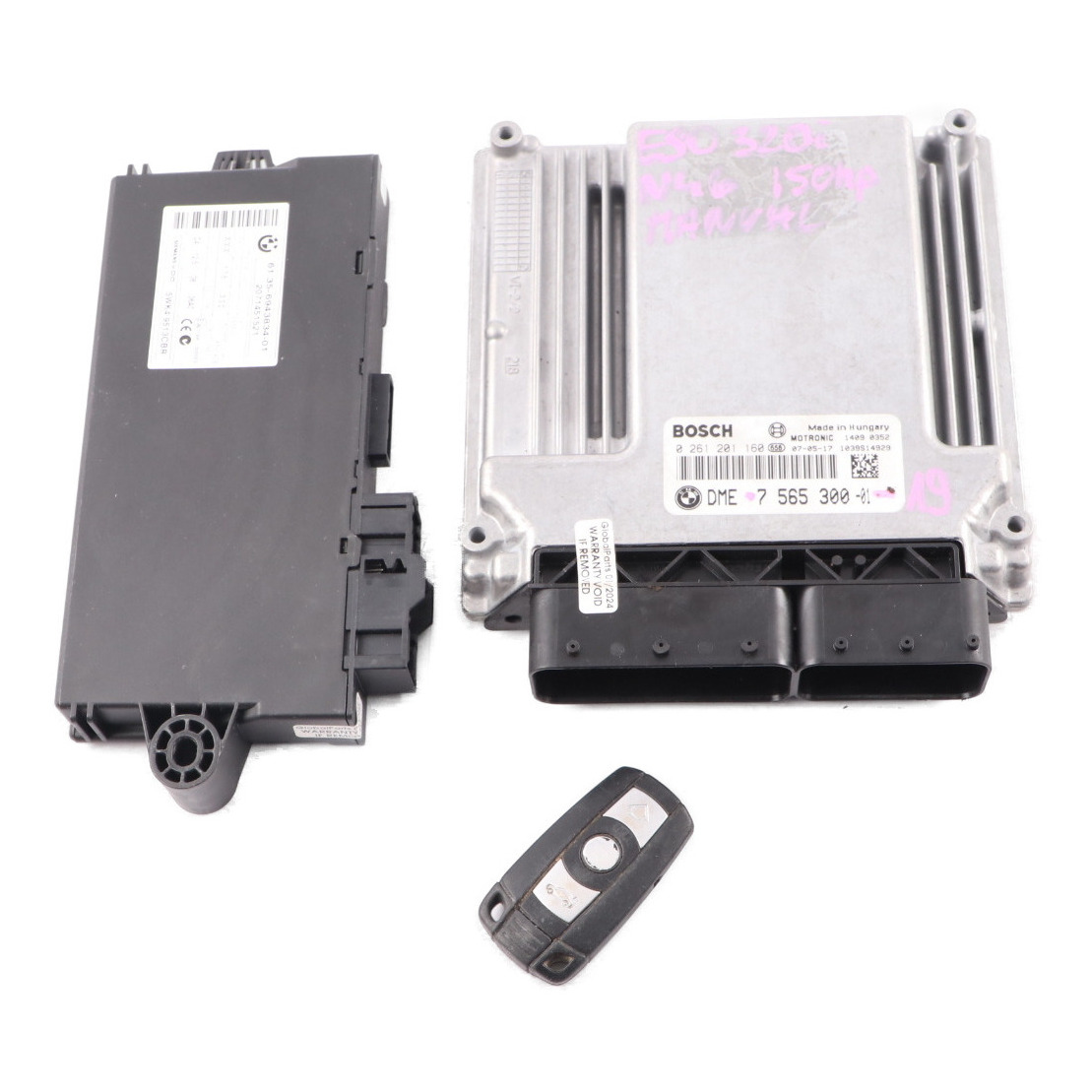 BMW E87 E90 E91 120i 320i N46 150HP Engine ECU Kit DME 7565300 CAS3 Key Manual