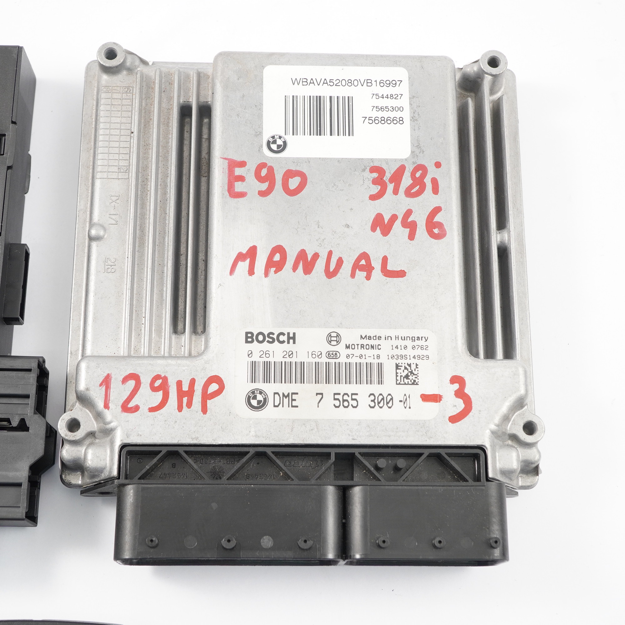 BMW E87 E90 E91 118i 318i N46 ECU Kit DME 7565300 CAS3 + Key Manual