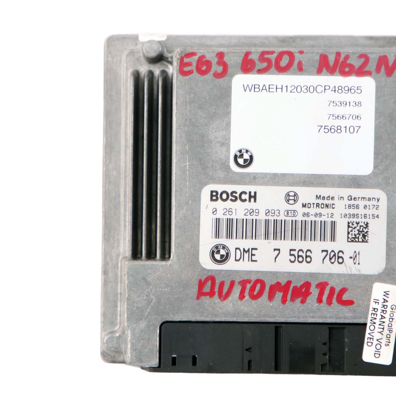 BMW E60 E61 E63 E65 550i 650i 750i N62N 367HP Engine ECU DME 7566706 Automatic