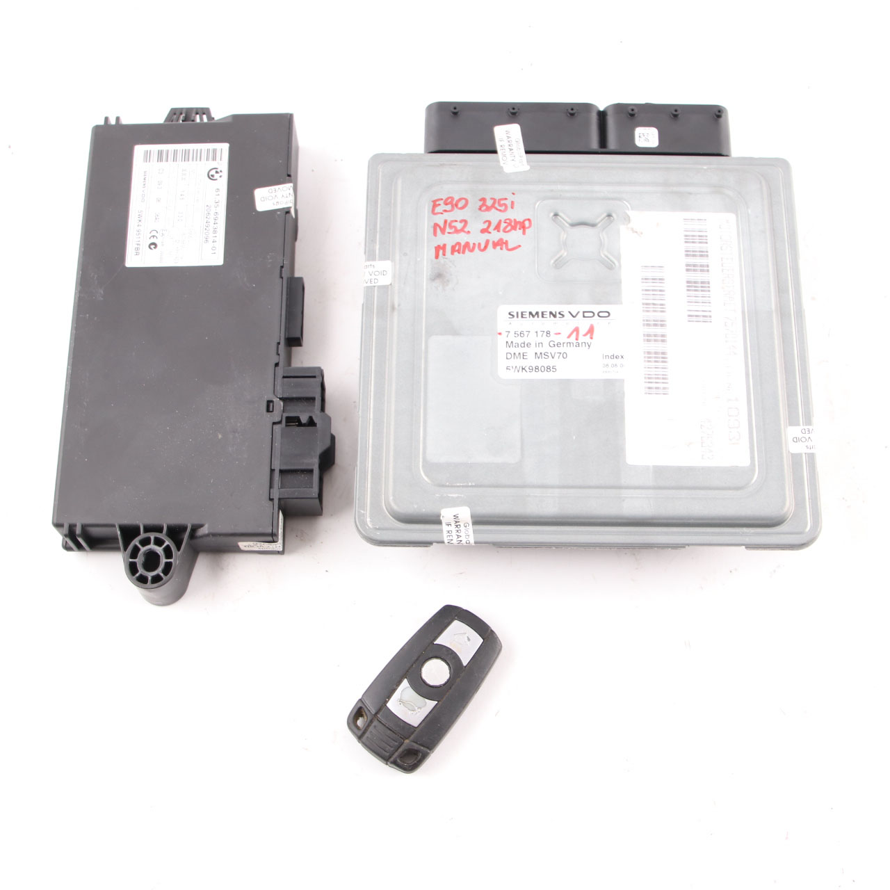 BMW E60 E90 E91 325i 525i N52 218HP ECU Kit DME 7567178 CAS3 Key Manual