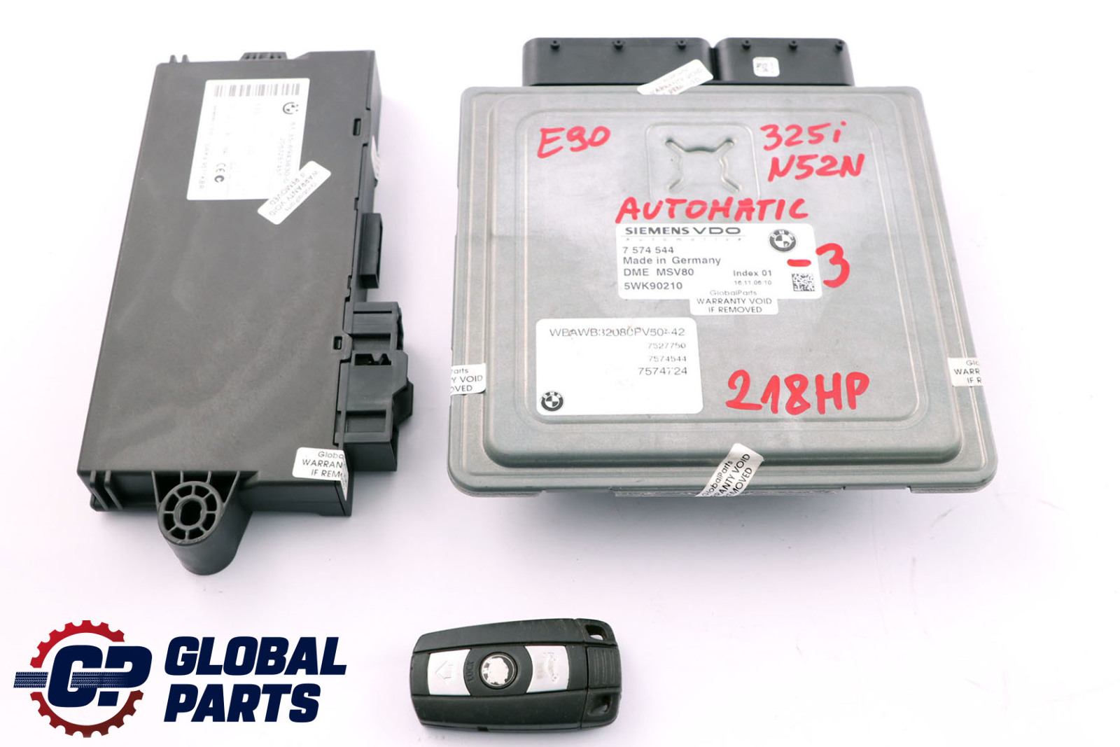 BMW E90 E91 E92 N52N 325i 218HP ECU Kit DME CAS3   Key 7574544 Automatic