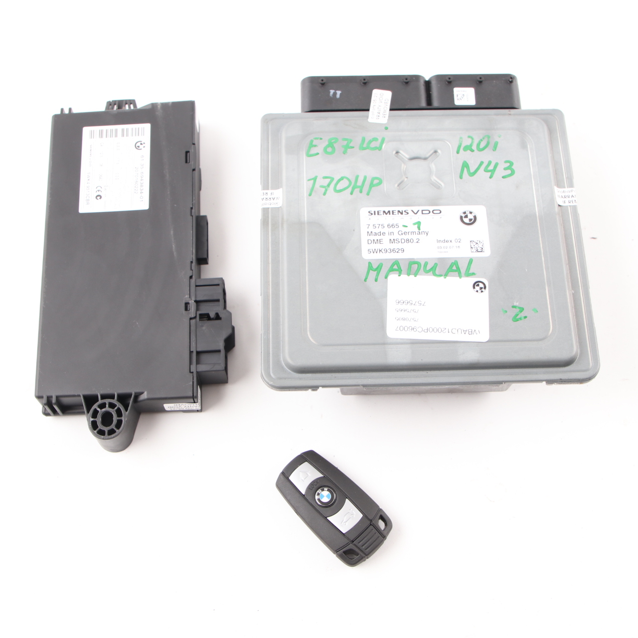 BMW E87 LCI E90 E91 120i 320i Petrol N43 170HP ECU KIT DME 7575665 CAS3 + Key