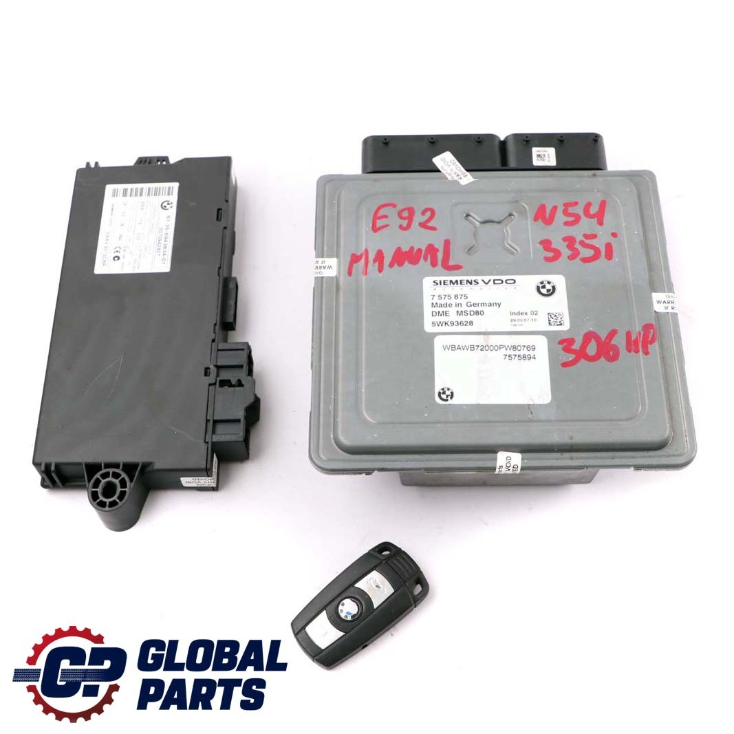 BMW E90 E91 E92 335i 306HP Engine N54 ECU Kit DME 7575875 + CAS3 + Key Manual