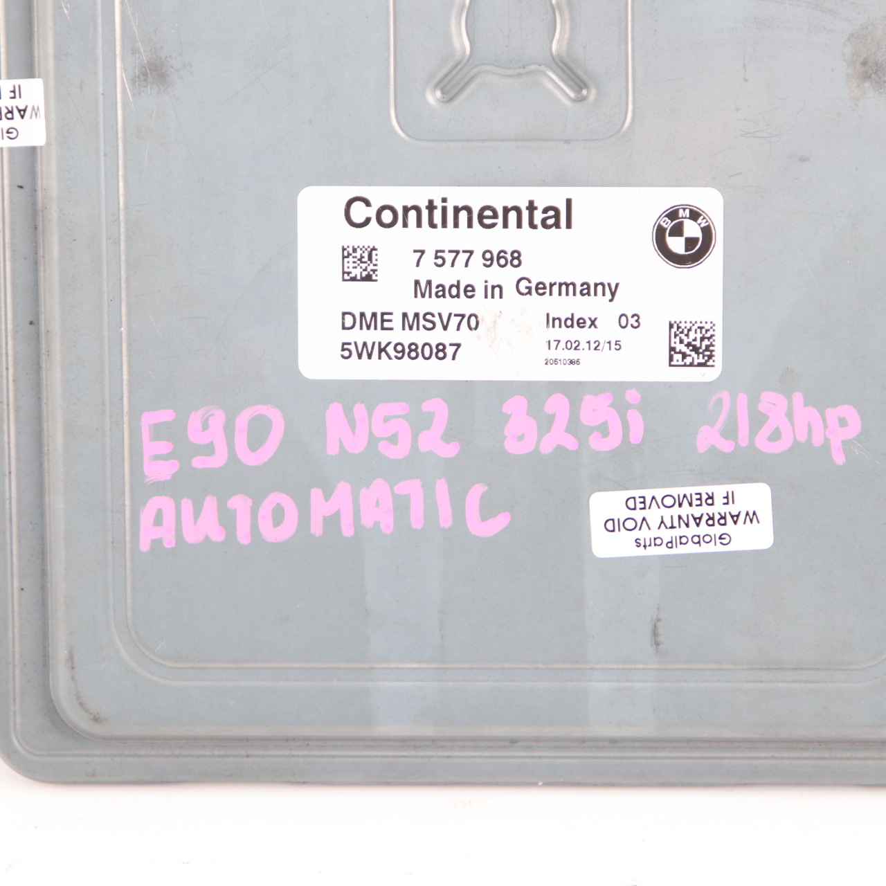 BMW E60 E61 E90 E91 N52 325i 525i Engine Control Unit ECU DME 7577968 Automatic