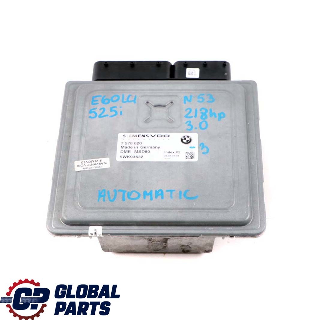 BMW E60 E90 LCI 325i 525i N53 218HP ECU Kit DME 7578020 + CAS3 + Key Automatic