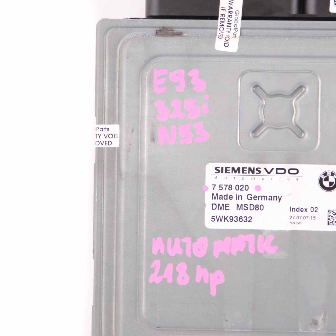 BMW E60 E90 LCI 325i 525i N53 218HP ECU Engine Control DME 7578020 Automatic