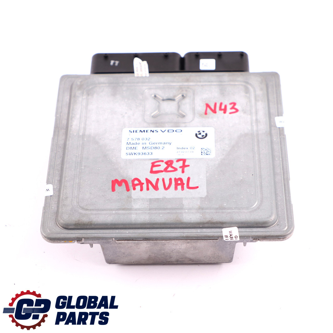 BMW E81 E87 LCI E90 E91 N43 Petrol Engine Control Unit ECU DME 7578032 Manual