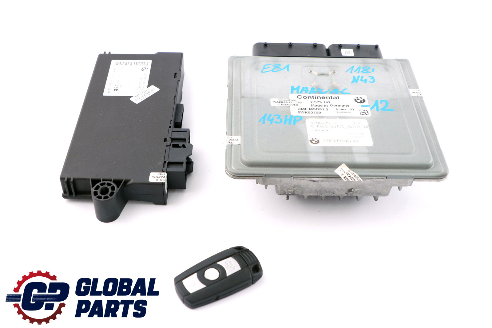 BMW 1 3 Series E87 LCI E90 118i 318i Petrol ECU Kit N43 DME 7579142 + CAS3 + Key