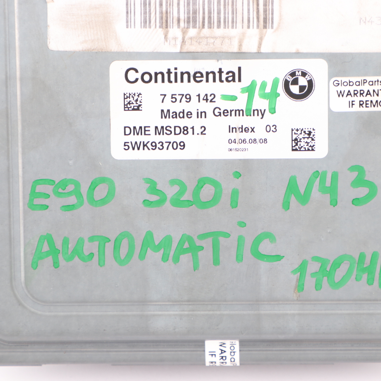 BMW E87 LCI E90 120i 320i N43 170HP ECU Kit DME 7579142 CAS3 Key Automatic