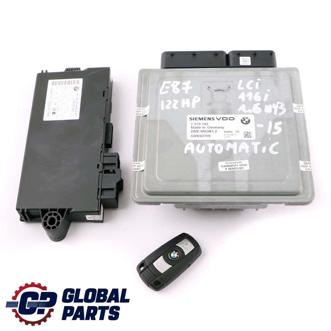 £BMW E81 E87 LCI 116i 1.6 Petrol N43 ECU Kit DME 7579142 CAS3 + Key Automatic