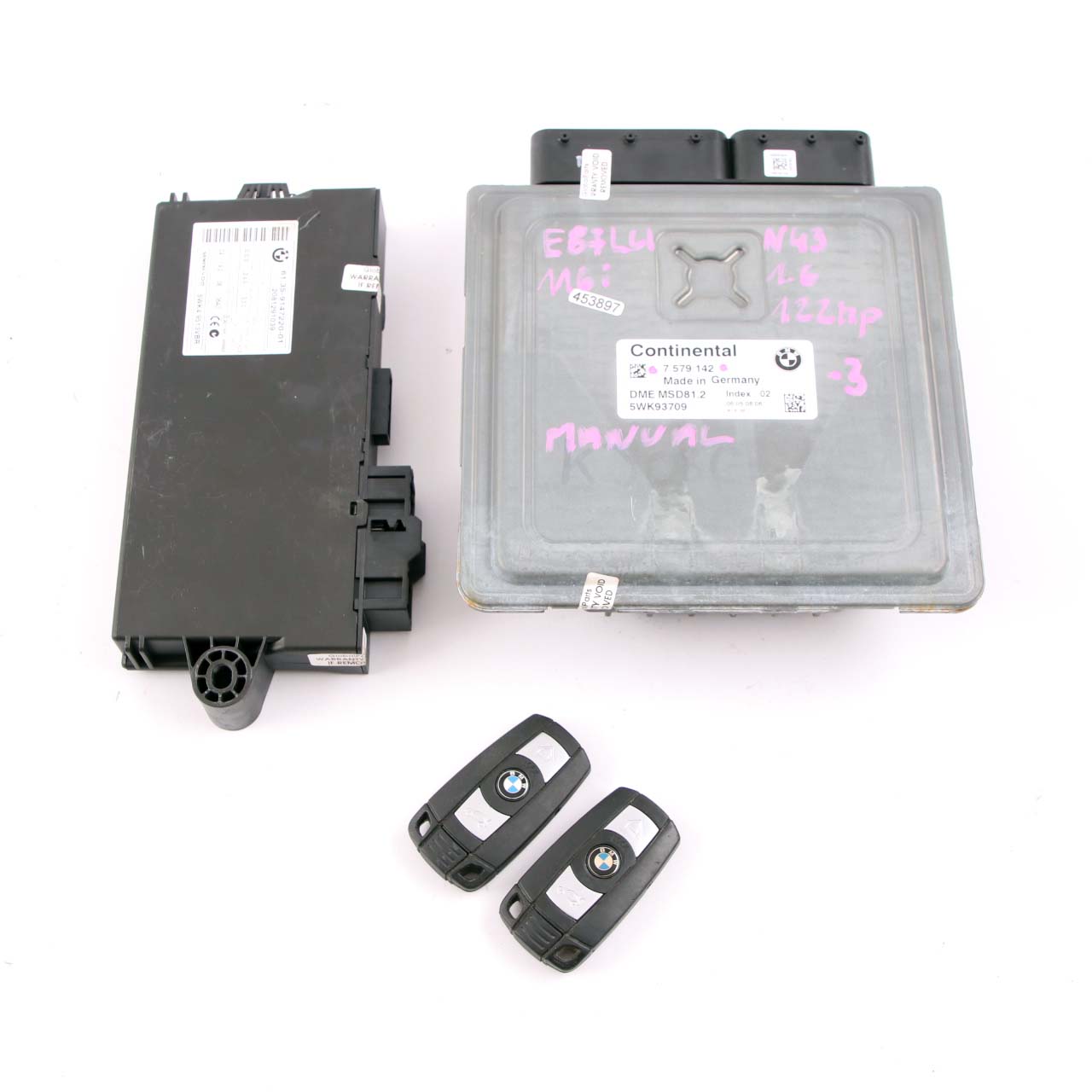 BMW E81 E87 LCI 116i 1.6 Petrol N43 ECU Control Kit DME 7579142 CAS3 Keys Manual