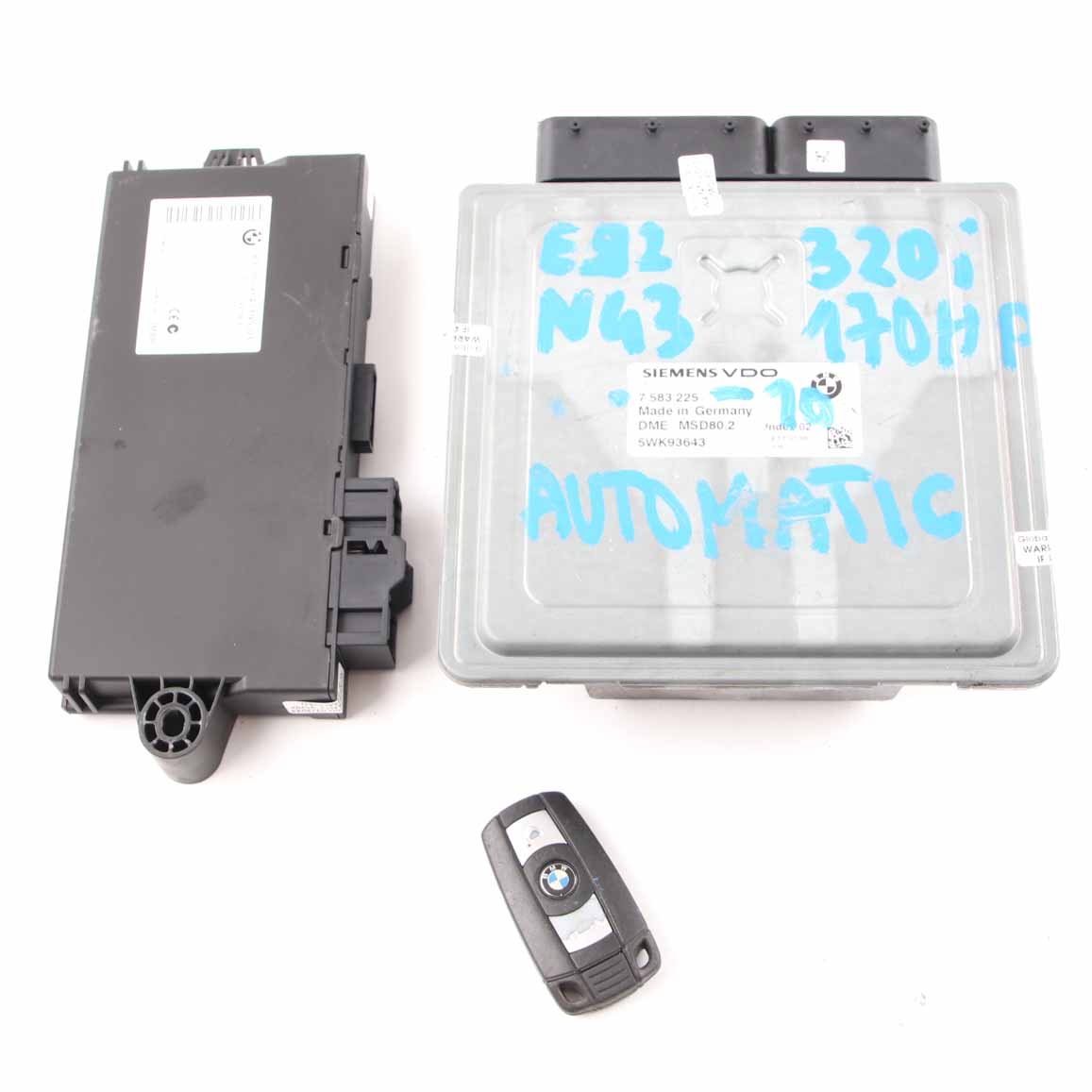 BMW E87 LCI E90 E91 120i 320i N43 170HP ECU Kit DME 7583225 CAS3 + Key Automatic