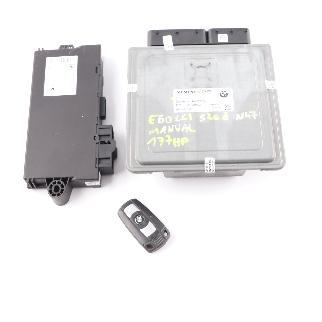 BMW E60 E87 LCI E90 120i 320i 520i N43 Engine ECU KIT DME 7583225 CAS3 + Key