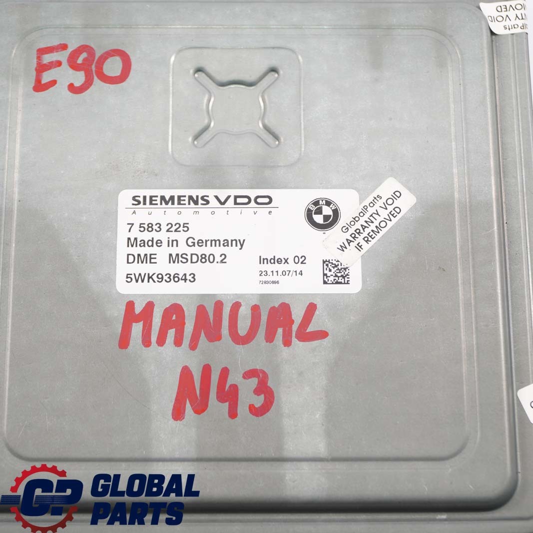 BMW 1 3 Series E87 LCI E90 Petrol N43 DME Engine Control Unit 7583225 Manual