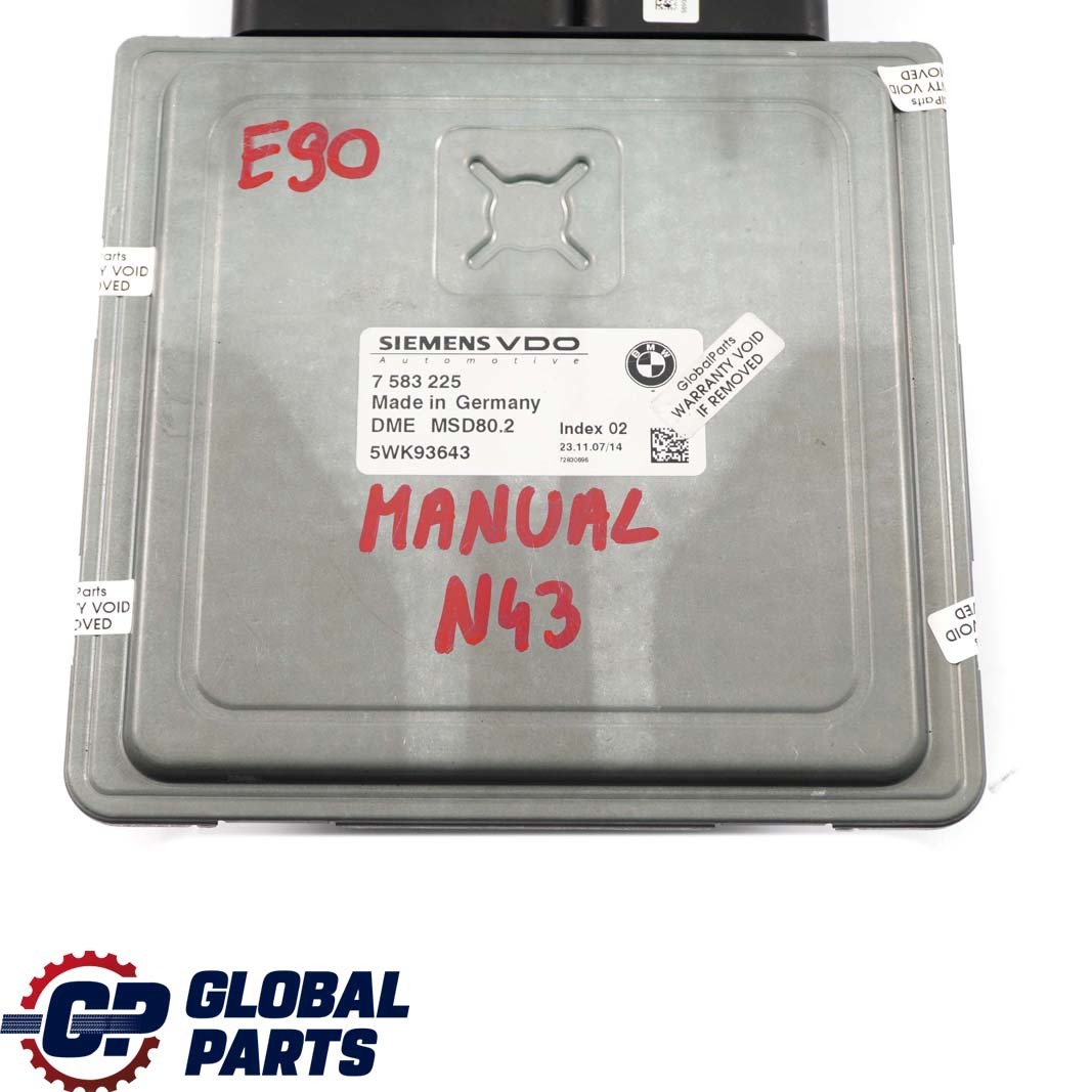 BMW 1 3 Series E87 LCI E90 Petrol N43 DME Engine Control Unit 7583225 Manual