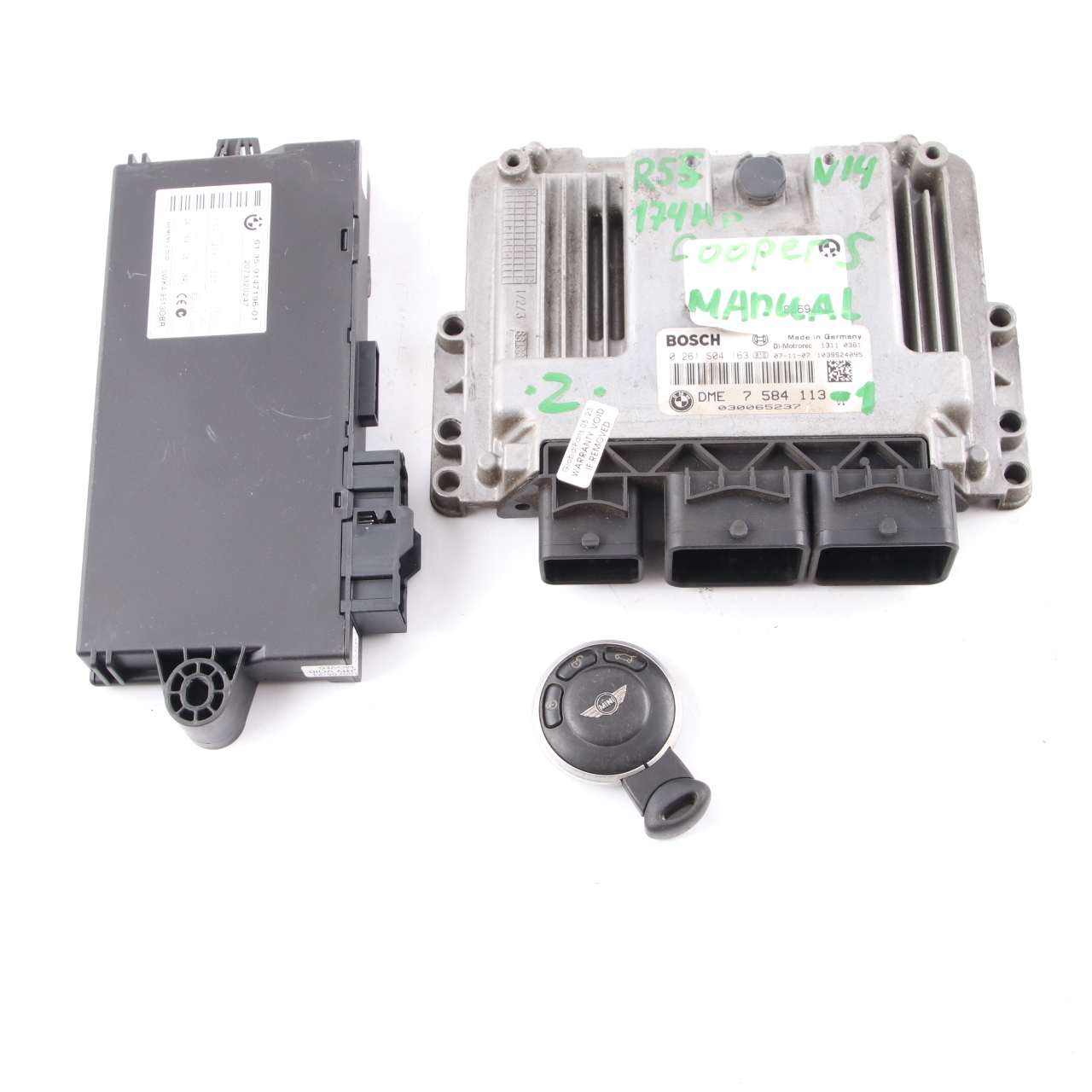 Mini Cooper S R55 R56 N14 1.6 174HP ECU Kit DME CAS3 Key 7584113 Manual