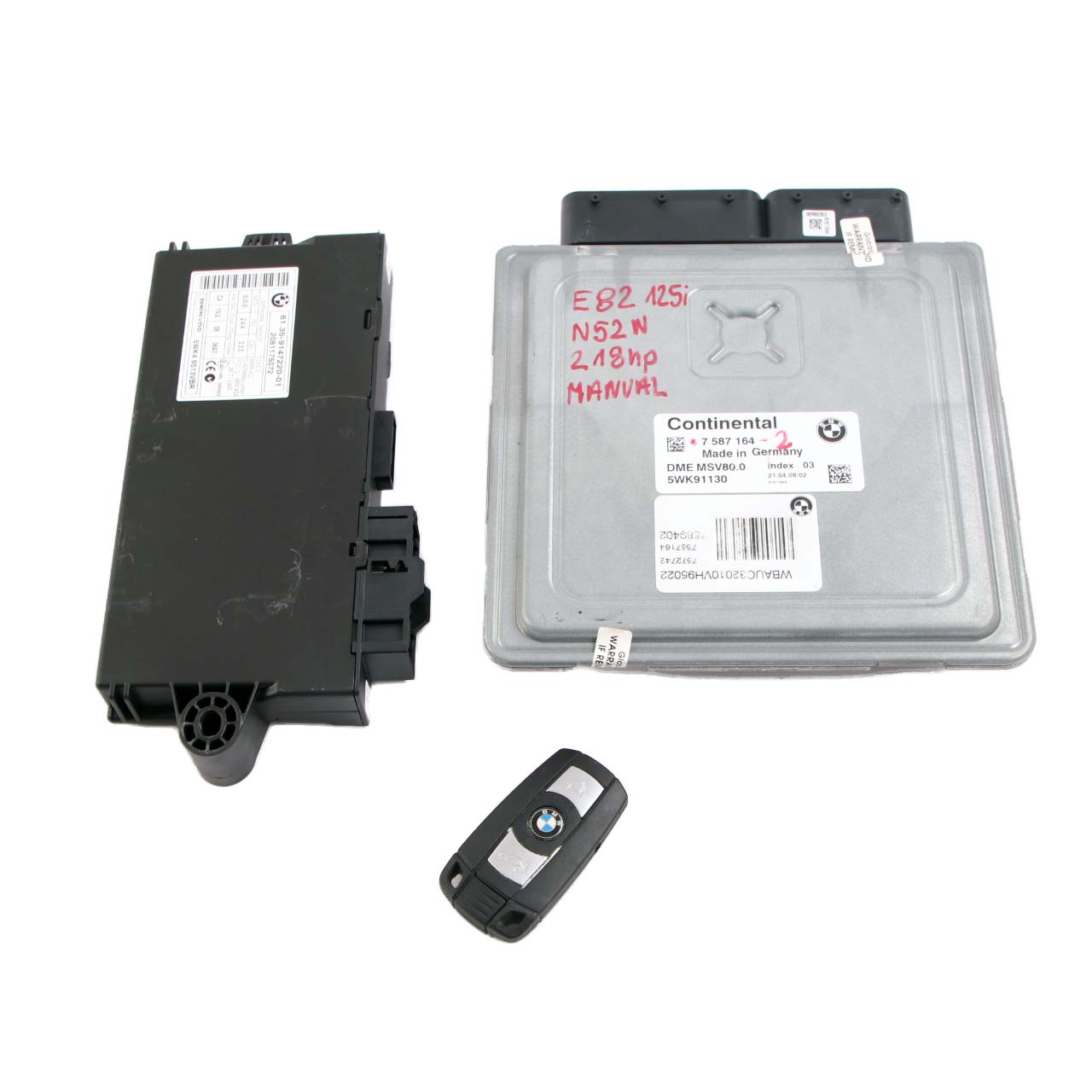 BMW 1 Series E82 E88 Cabrio 125i N52N 218HP ECU Kit DME 7587164 CAS3 Key Manual