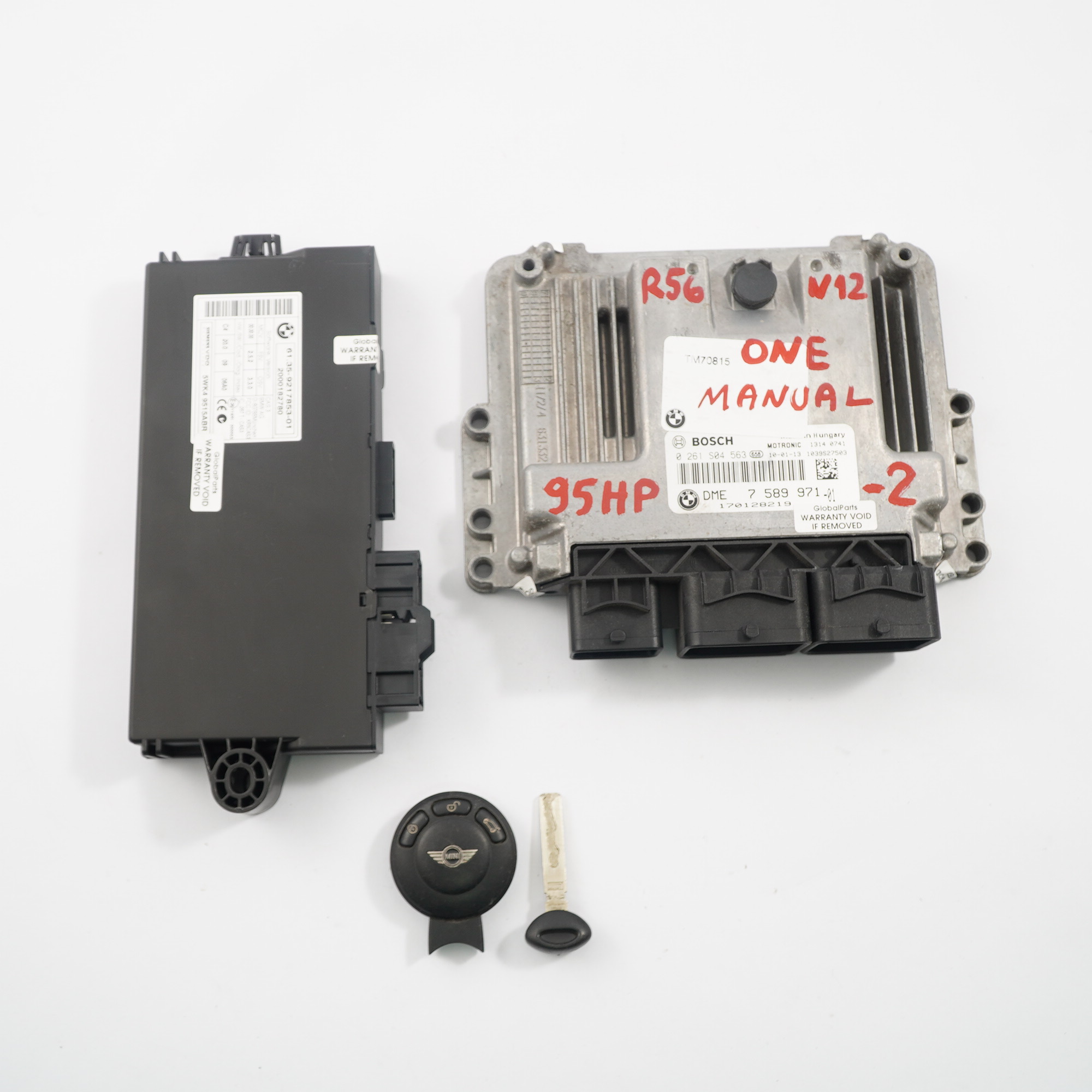 Mini One R55 R56 R57 N12 95HP ECU Kit DME 7589971 + CAS3 + Key Manual